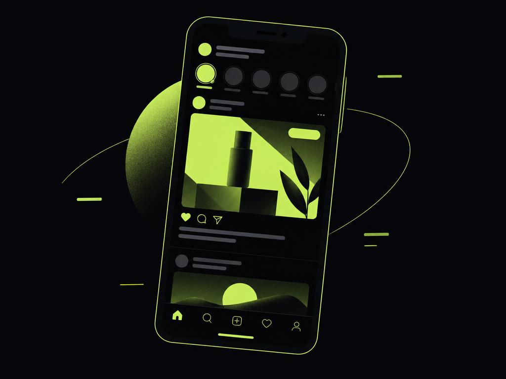 Smartphone mit Social-Media-Feed und Anzeige – Sinnbild für Meta Ads
